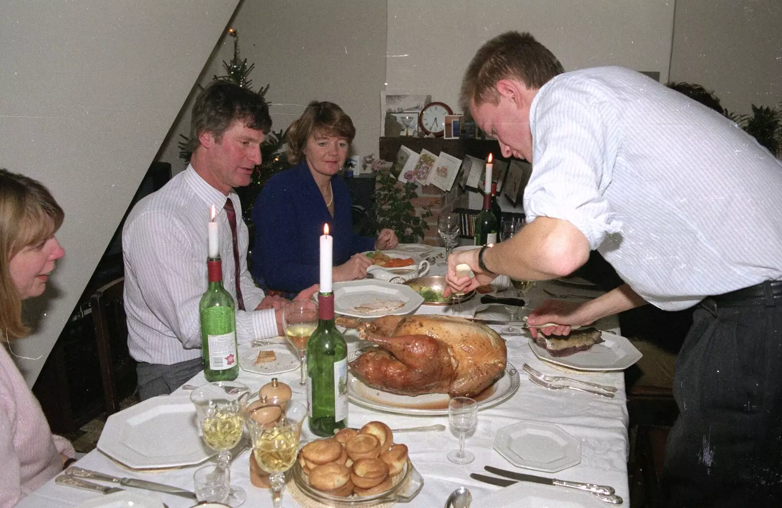 More carving action, from Pre-Christmas Dinner and a Next-Door Do, Stuston, Suffolk - 20th December 1990