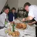 More carving action, Pre-Christmas Dinner and a Next-Door Do, Stuston, Suffolk - 20th December 1990