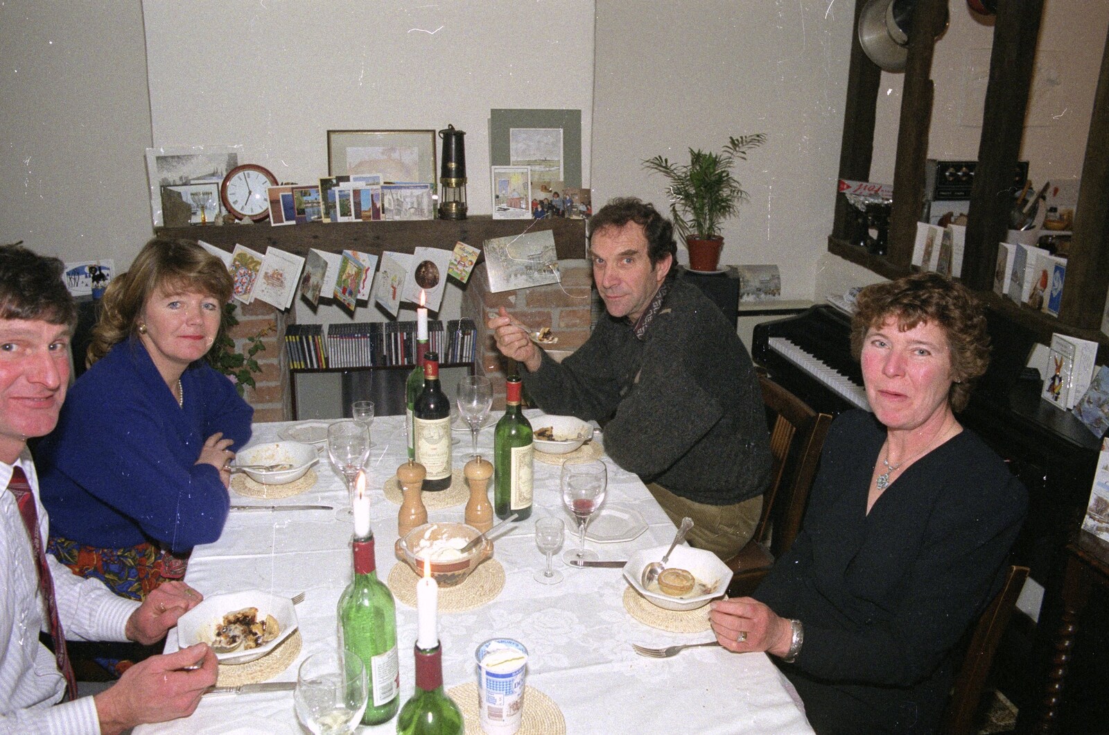 Geoff, Mother, Mike and Brenda from Pre-Christmas Dinner and a Next-Door Do, Stuston, Suffolk - 20th December 1990