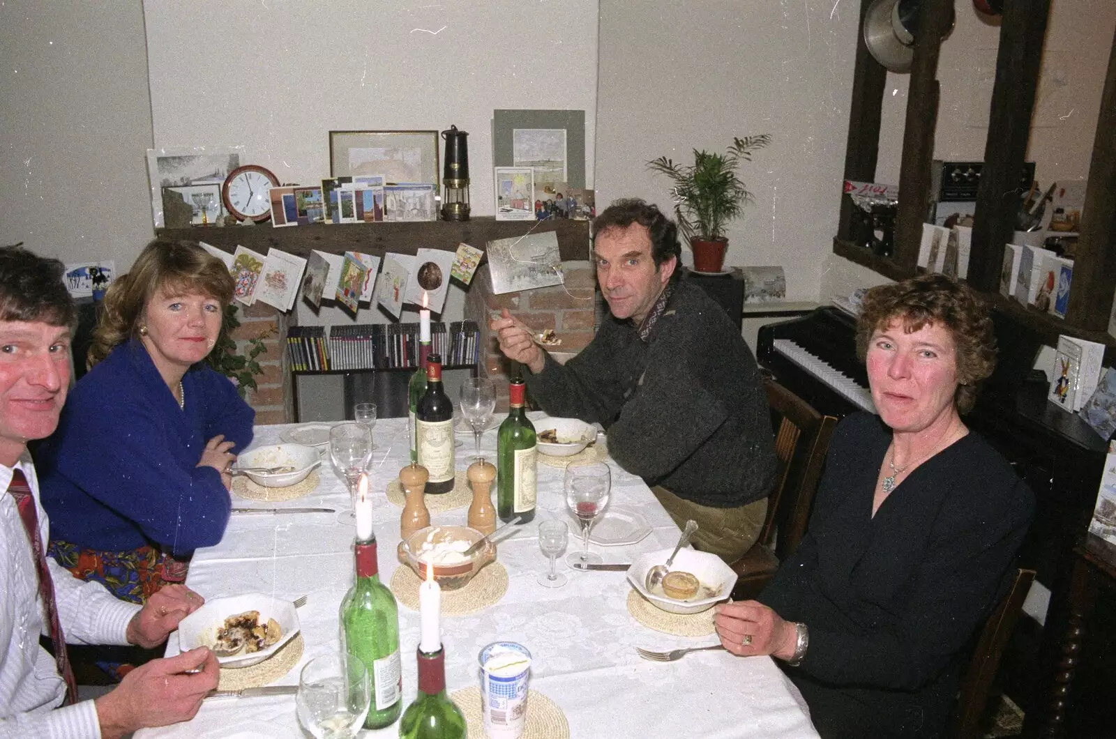 Geoff, Mother, Mike and Brenda, from Pre-Christmas Dinner and a Next-Door Do, Stuston, Suffolk - 20th December 1990