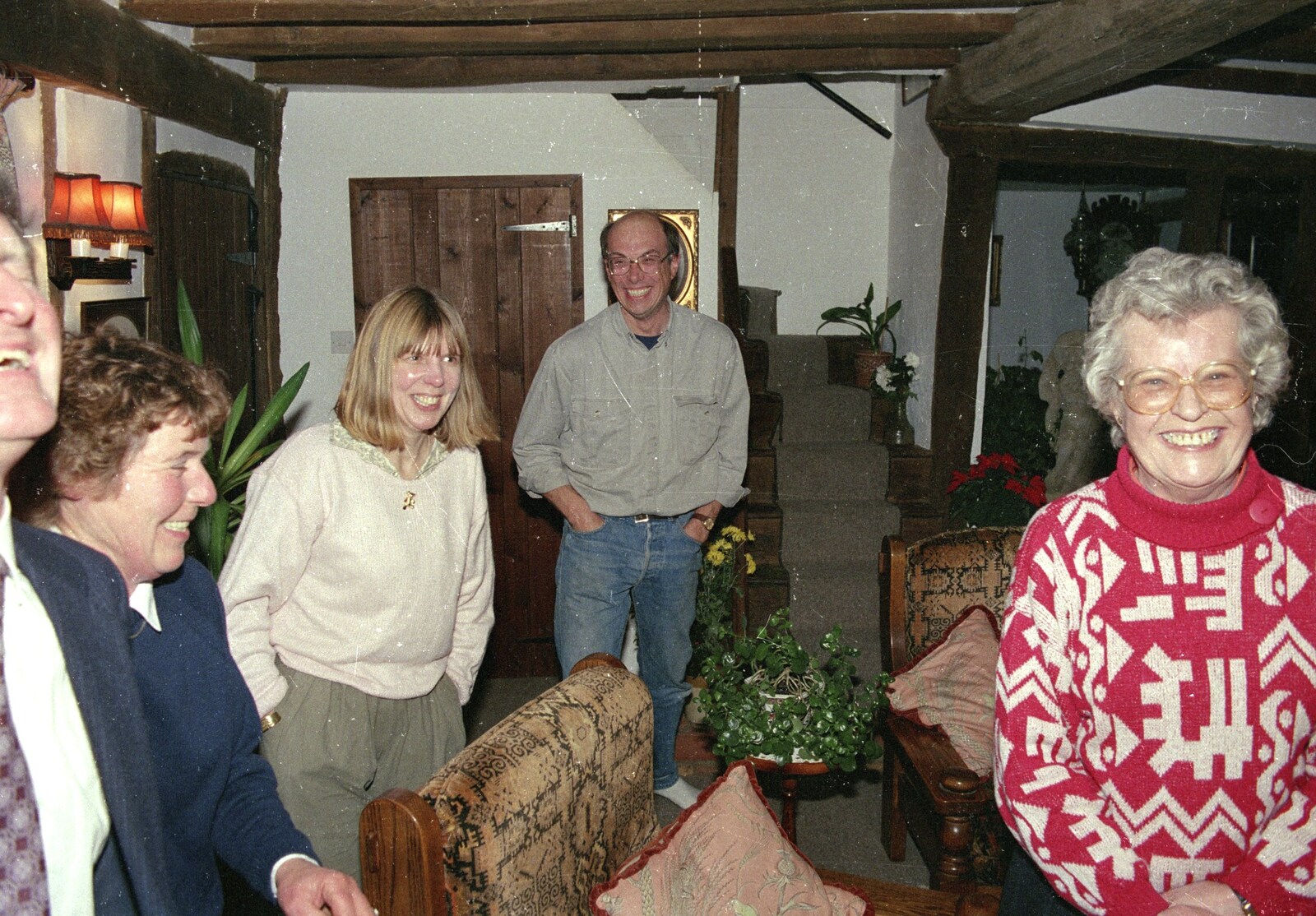 Geoff, Brenda, Janet and John from Printec's Christmas Dinner, Harleston, Norfolk - 22nd December 1990
