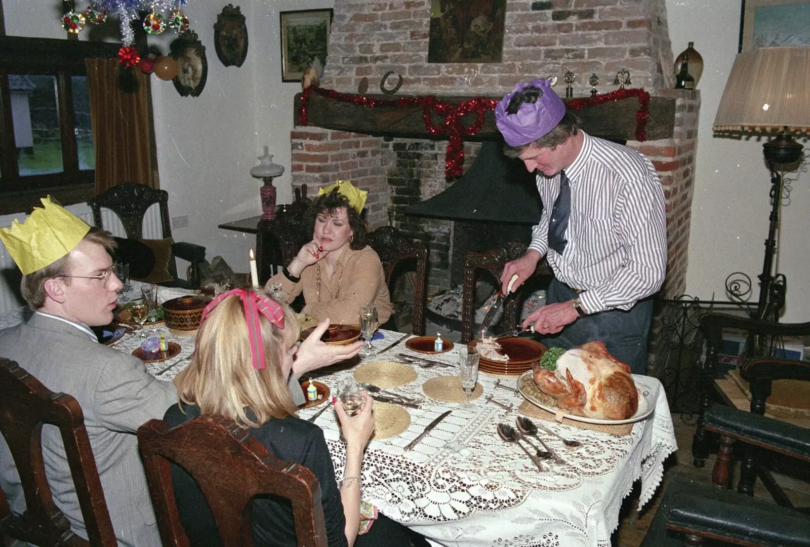 Christmas dinner occurs, from Christmas Dinner with Geoff and Brenda, Stuston, Suffolk - 25th December 1990