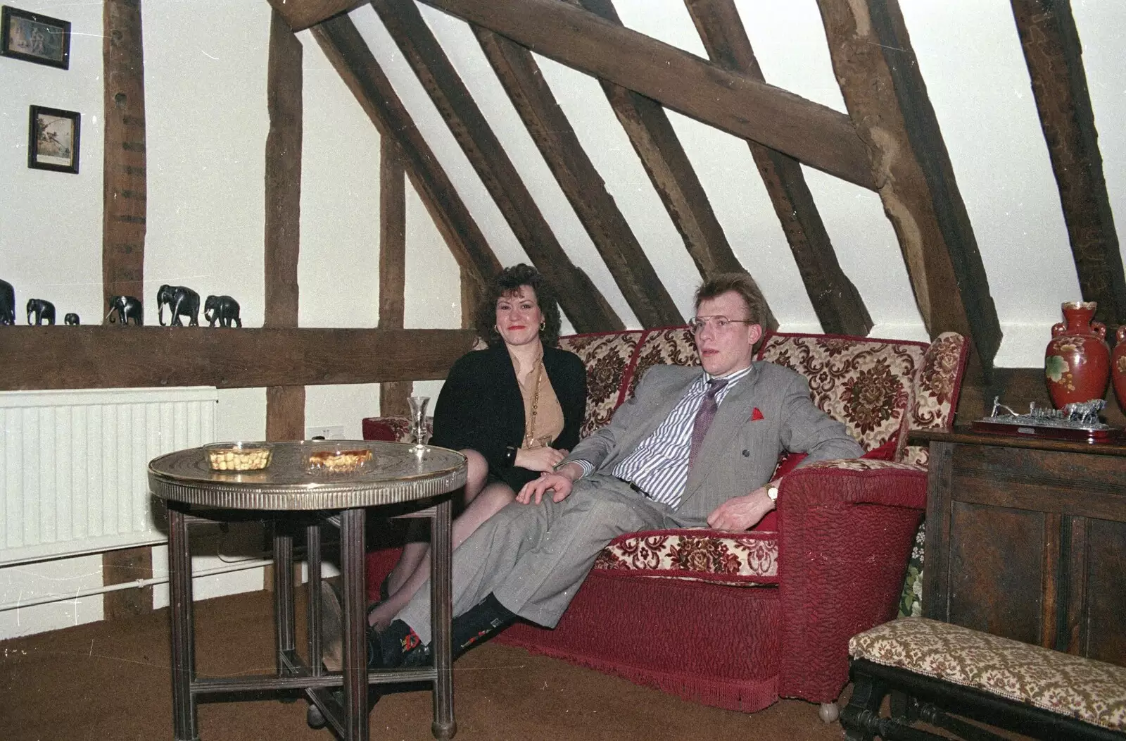 Relaxing up in the gallery, from Christmas Dinner with Geoff and Brenda, Stuston, Suffolk - 25th December 1990