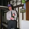 Geoff pops his cork, Christmas Dinner with Geoff and Brenda, Stuston, Suffolk - 25th December 1990