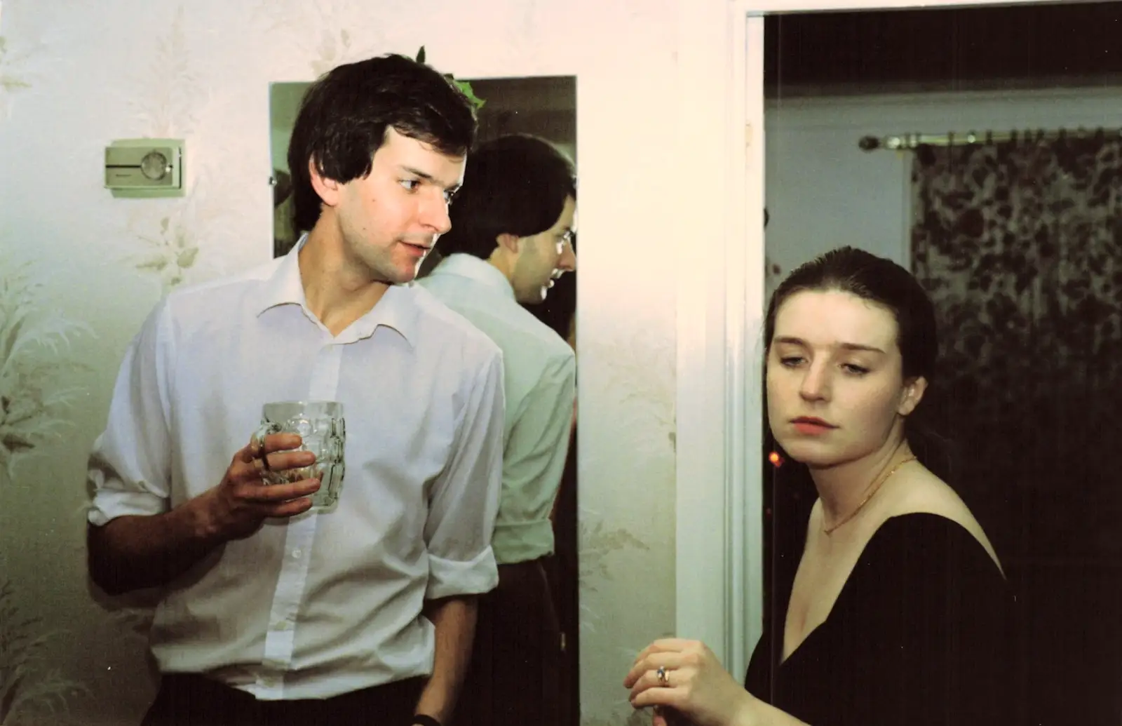 Party guests, from New Year's Eve at Phil's, Hordle, Hampshire - 31st December 1990