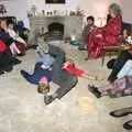 More leg wrestling, New Year's Eve at Phil's, Hordle, Hampshire - 31st December 1990