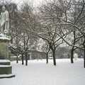 The statue of Horatio Nelson in the Close , Snow Days, Stuston and Norwich, Suffolk and Norfolk - 4th February 1991