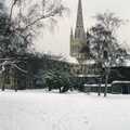 The spire of Norwich Cathedral, Snow Days, Stuston and Norwich, Suffolk and Norfolk - 4th February 1991