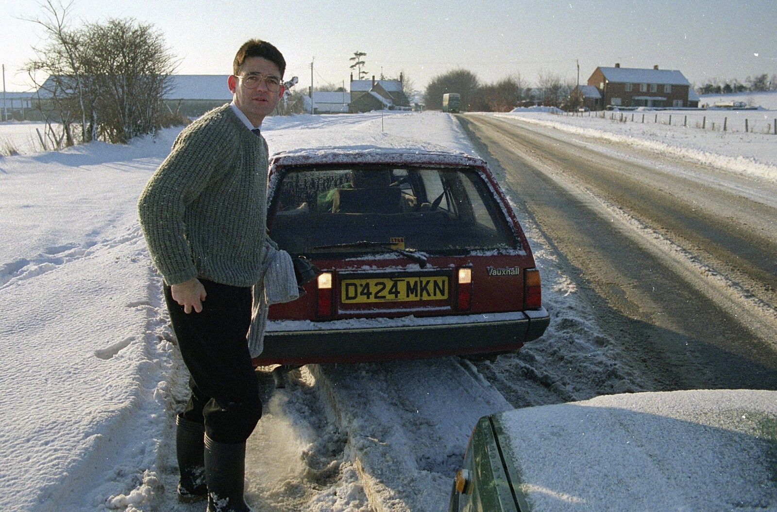 We see Frank Conway on the way to Colchester from Snow Days, Stuston and Norwich, Suffolk and Norfolk - 4th February 1991