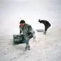 Geoff hauls his fertiliser bag up the hill, Sledging on the Common and Some Music, Stuston, Suffolk - 5th February 1991