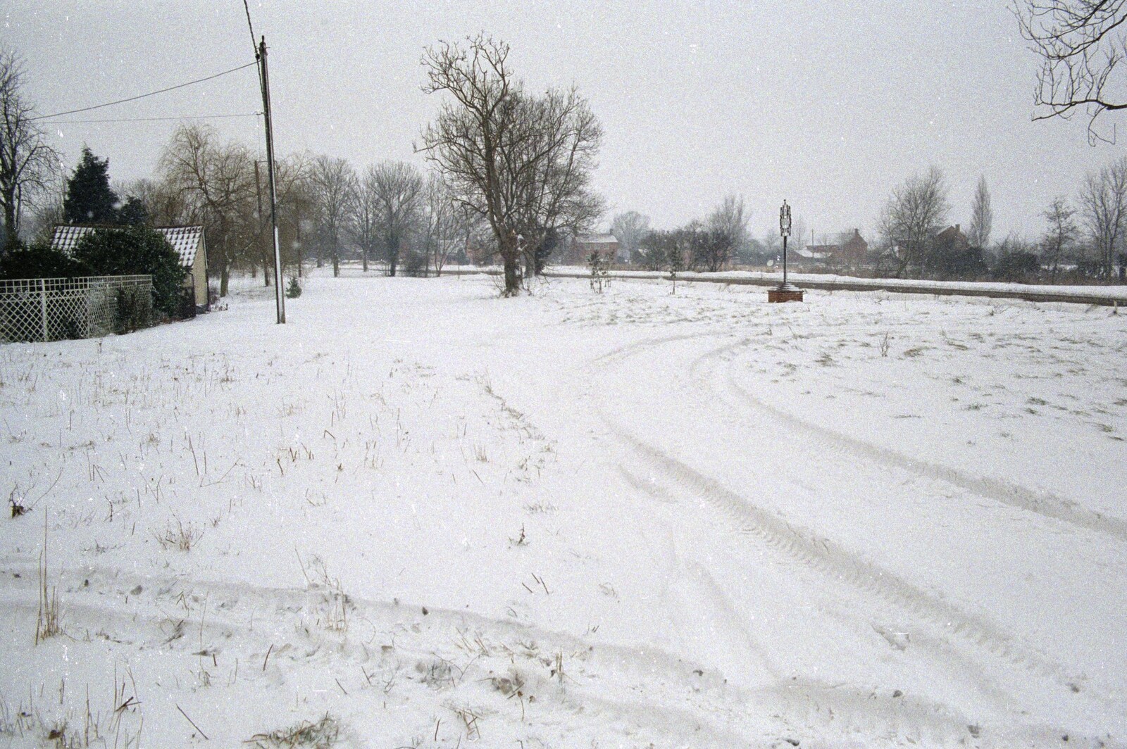 The common outside the Stables from Sledging on the Common and Some Music, Stuston, Suffolk - 5th February 1991