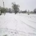 The common outside the Stables, Sledging on the Common and Some Music, Stuston, Suffolk - 5th February 1991