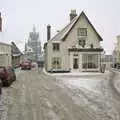 Weavers on St. Nicholas Street in Diss, Sledging on the Common and Some Music, Stuston, Suffolk - 5th February 1991