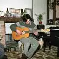 David plays a bit of guitar, Sledging on the Common and Some Music, Stuston, Suffolk - 5th February 1991