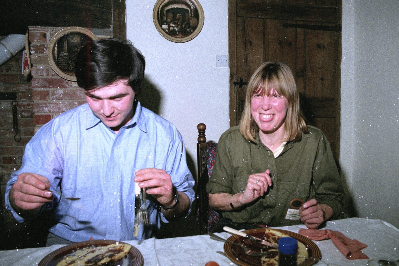 David and Janet again from Pancake Day, Stuston, Suffolk - 18th February 1991