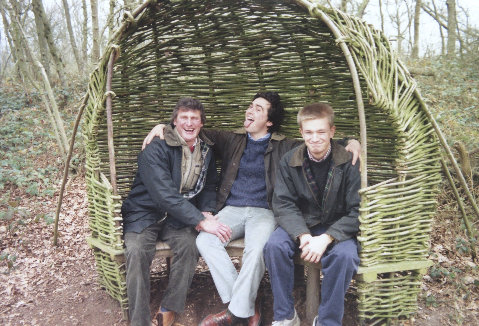 Geoff, David and Nosher from A Walk in Tyrrel's Wood, Pulham St. Mary, Norfolk - 23rd February 1991