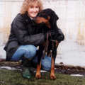 Tina and Doberman by the Mere in Diss