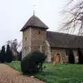 The thatched church ar Thornham Parva, Bernie and the Porch, The Stables, Stuston, Suffolk - 15th March 1991