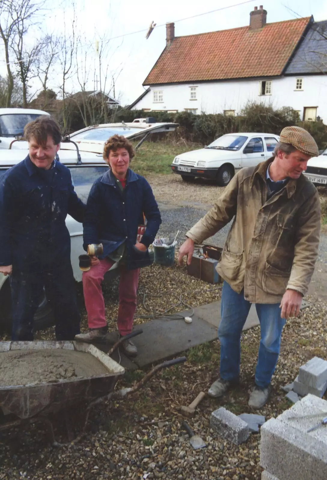 Bernie, Brenda and Geoff, from Bernie and the Porch, The Stables, Stuston, Suffolk - 15th March 1991