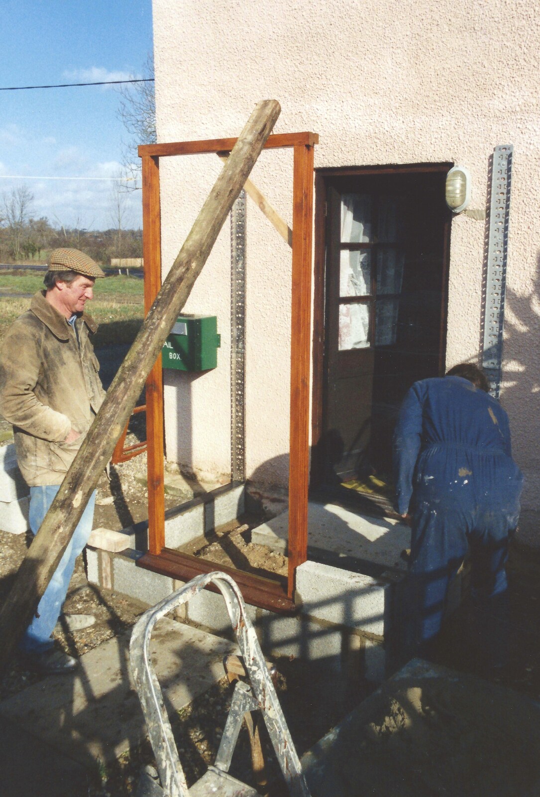 Bernie starts on the blockwork from Bernie and the Porch, The Stables, Stuston, Suffolk - 15th March 1991
