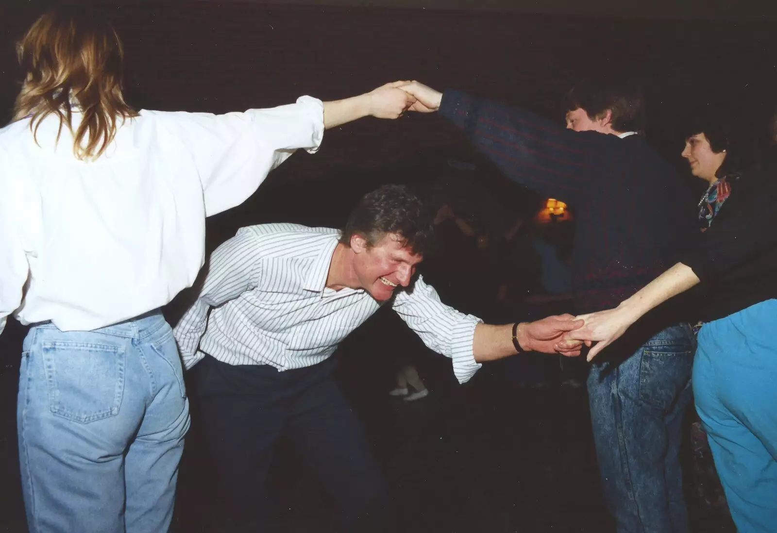 Geoff gets intertwined, from Bernie and the Porch, The Stables, Stuston, Suffolk - 15th March 1991