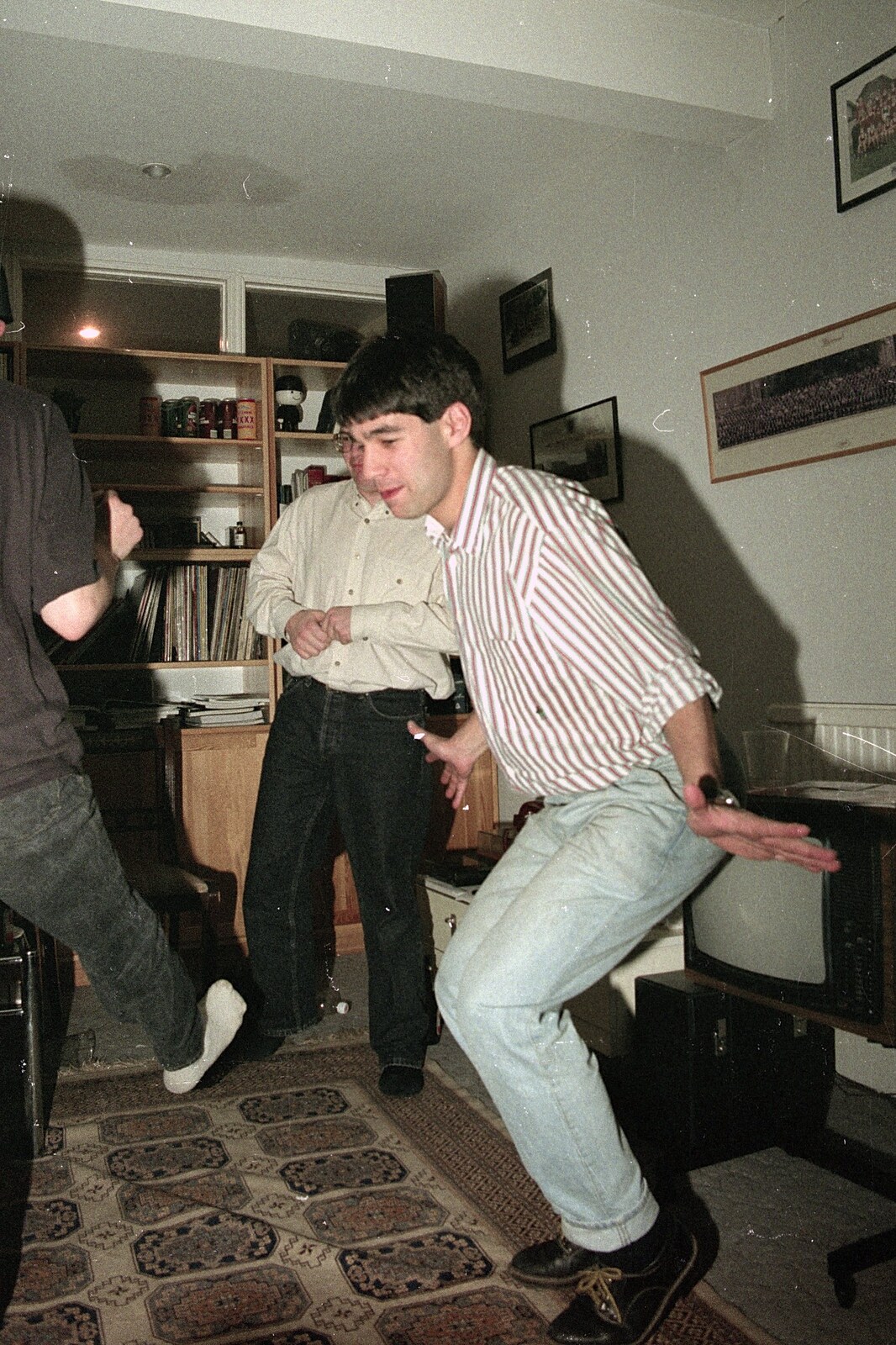 Nigel does some sort of dancing from Darts at the Swan Inn and a Nigel Party, Lancaster Gate - 23rd March 1991