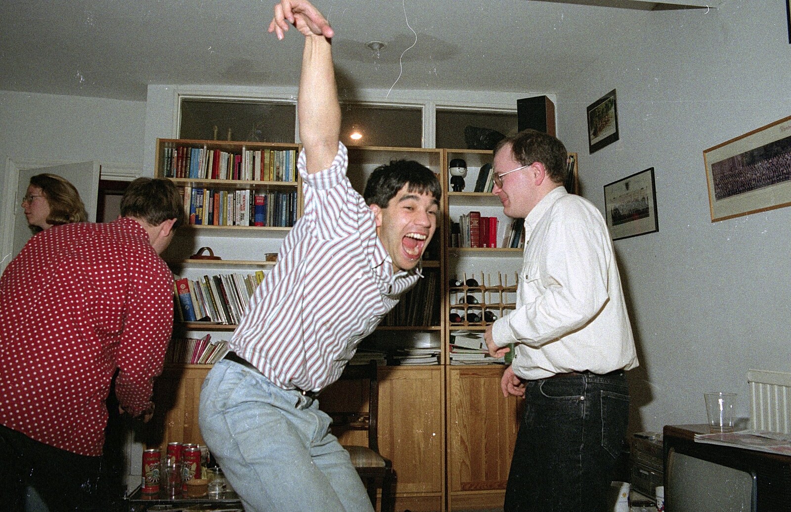 Nigel's really in the zone from Darts at the Swan Inn and a Nigel Party, Lancaster Gate - 23rd March 1991