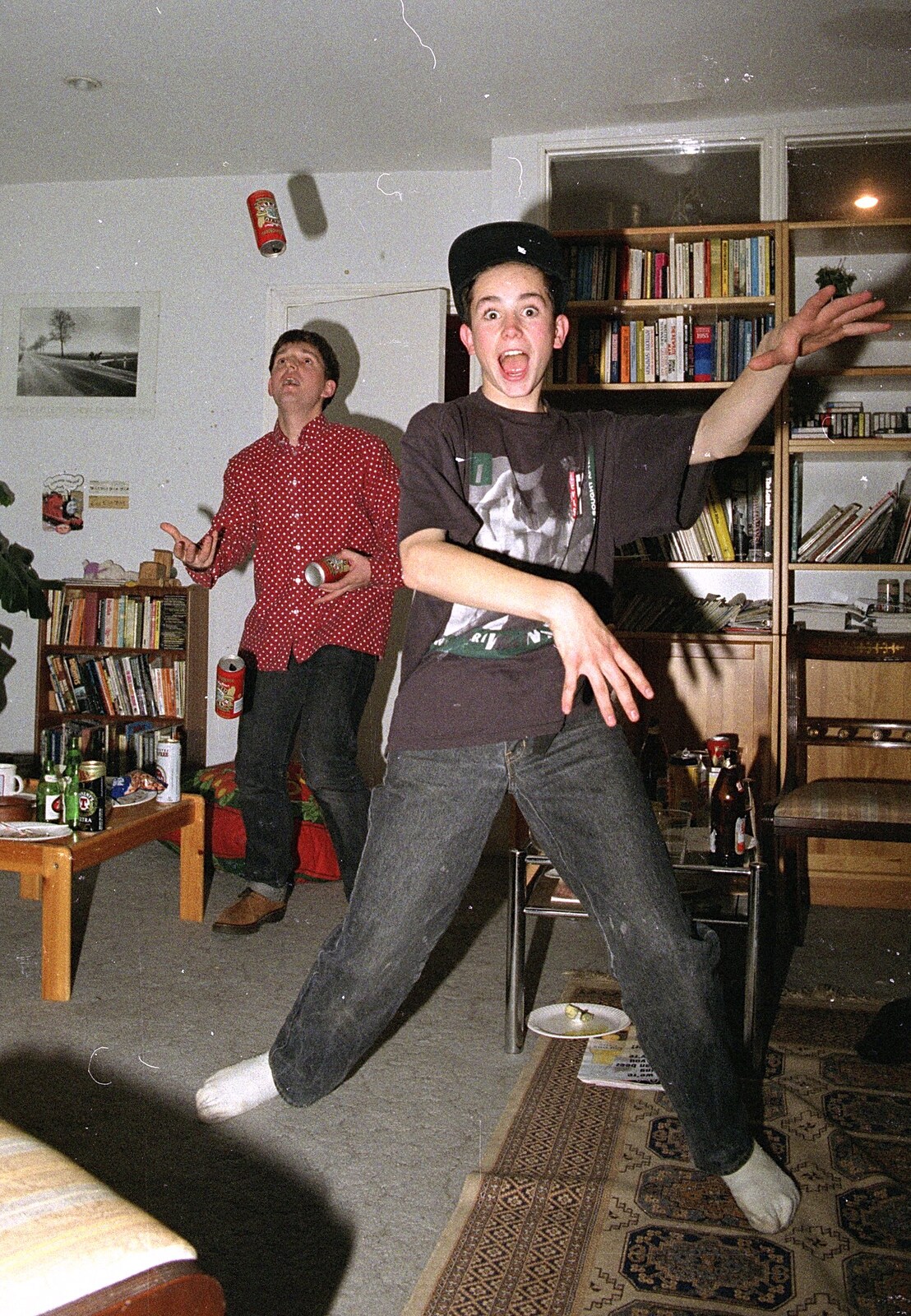 Dancing and beer-can juggling from Darts at the Swan Inn and a Nigel Party, Lancaster Gate - 23rd March 1991