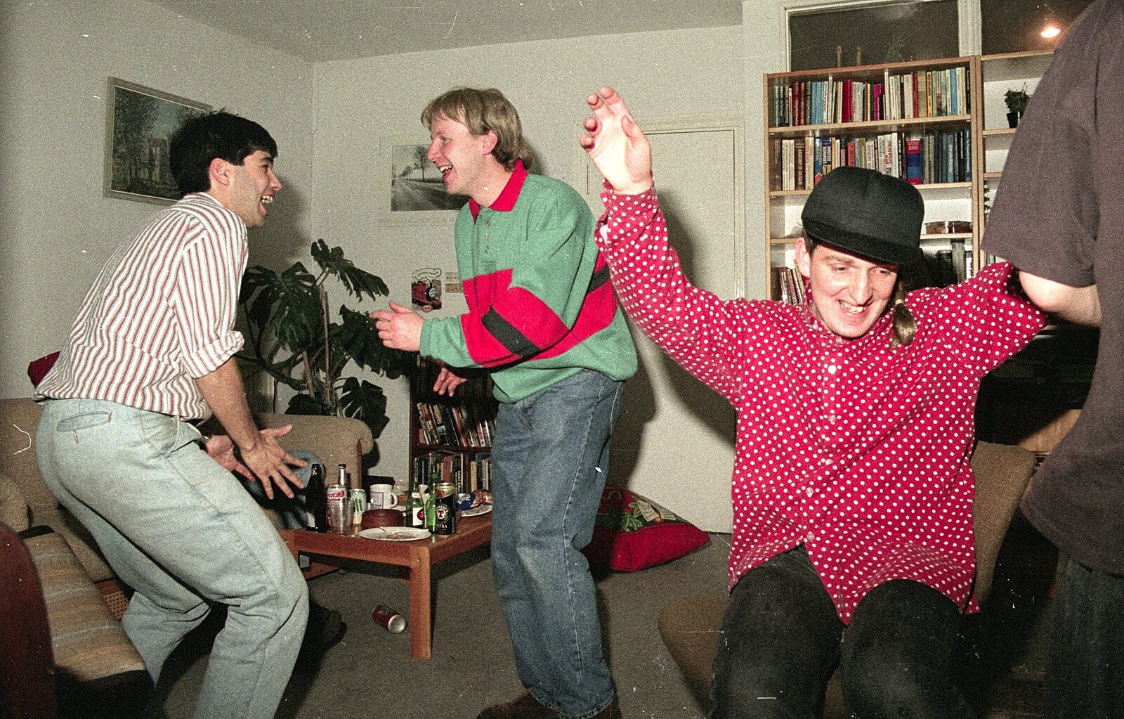 Part action in Nigel's flat from Darts at the Swan Inn and a Nigel Party, Lancaster Gate - 23rd March 1991