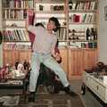 Nigel dances near his bookcase, Darts at the Swan Inn and a Nigel Party, Lancaster Gate - 23rd March 1991