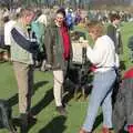 Anne and Tina discuss something, The Newmarket Dog Show and Dobermans on the Ling, Newmarket and Wortham, Suffolk - 3rd April 1991