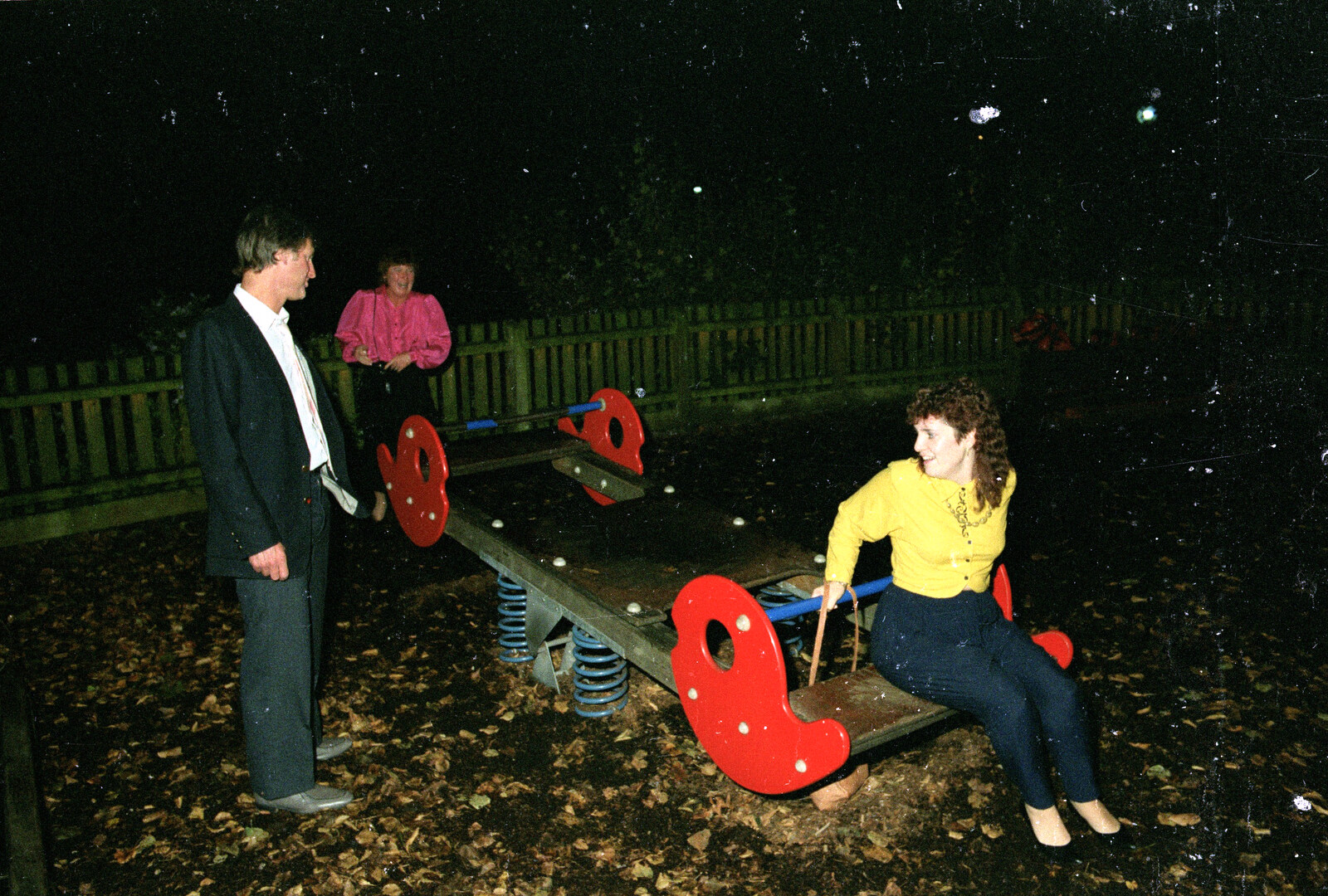 Post Pedro's, it's time for a play in the Chapelfield playground from Pedros and Daffodils, Norwich and Billingford, Norfolk - 20th April 1991