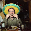 David Hoffman wildly gnaws on a chicken leg, Pedros and Daffodils, Norwich and Billingford, Norfolk - 20th April 1991