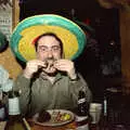 David Hoffman wildly gnaws on a chicken leg, Pedros and Daffodils, Norwich and Billingford, Norfolk - 20th April 1991