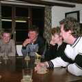 Scrumpy cider is drunk around the table, A Little Clacton Party and the Polling Caravan, Stuston, Suffolk - 4th May 1991