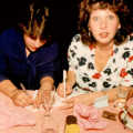 Alison is taken by surprise as she and Wendy write a message on a pair of knickers