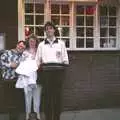 Hamish, Maria and Sean outside Il Capriolo, A Trip to Stratford-Upon-Avon and Other Randomness, Warwickshire, Suffolk and Norfolk - 28th June 1991