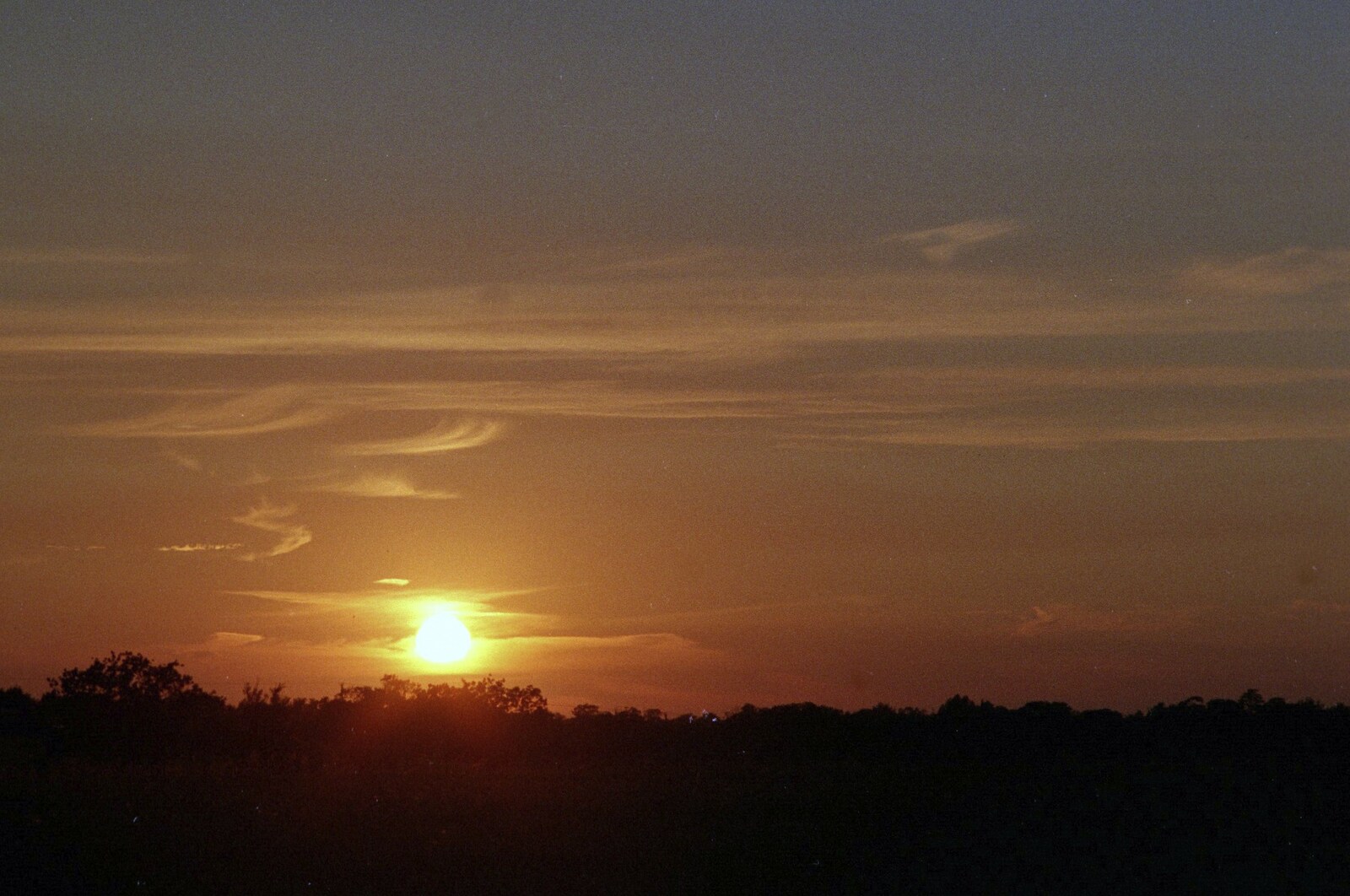 A sunset somewhere from A Walk to Thrandeston, Suffolk - 29th June 1991