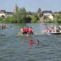 The Diss Raft Race, Diss Mere, Norfolk - 6th July 1991, Frantic paddling, with a few overboard
