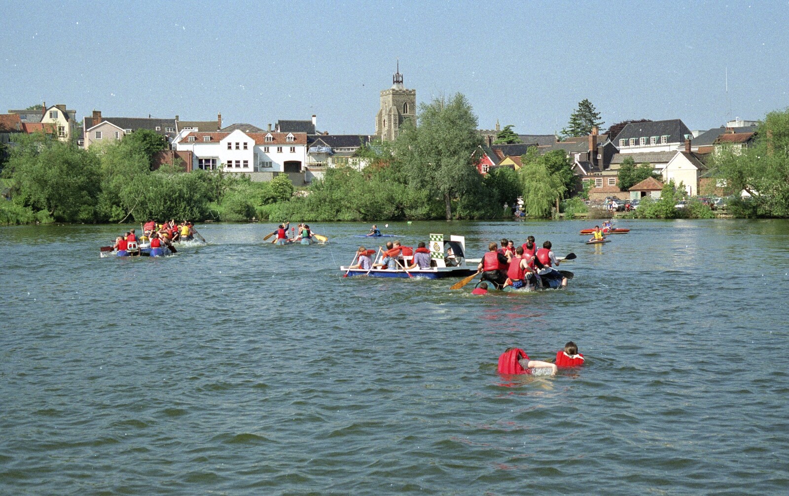 More bobbing about on the Mere from The Diss Raft Race, Diss Mere, Norfolk - 6th July 1991