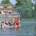 The Diss Raft Race, Diss Mere, Norfolk - 6th July 1991, A firehose sprays the rafts