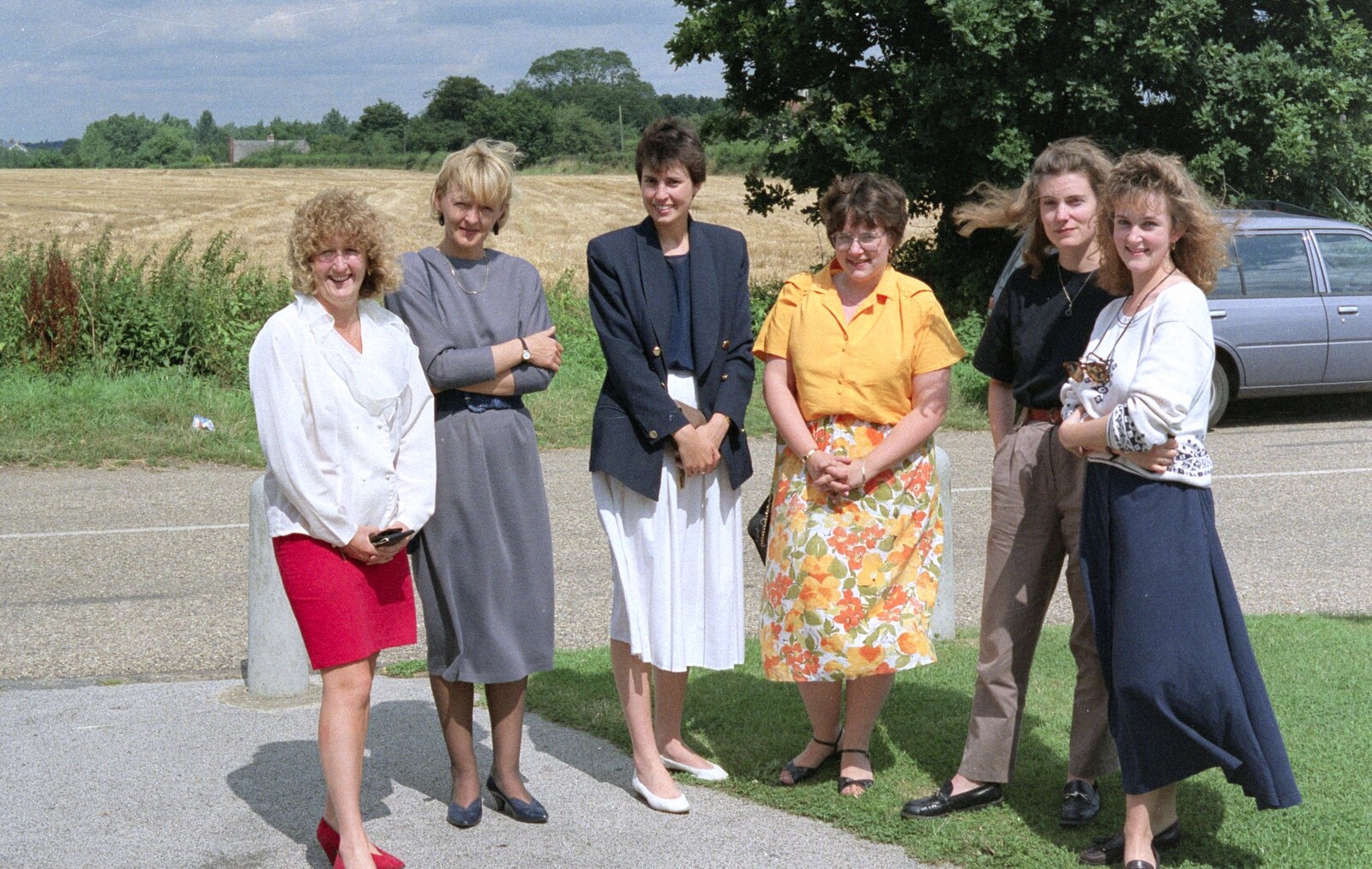 Tina, Six-foot Sue, Helen King and Becky from Nosher Leaves BPCC Business Magazines, Colchester, Essex - 18th July 1991