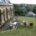 Grandmother sits out in the garden, Plymouth and The Chapel, Hoo Meavy, Devon - 25th July 1991