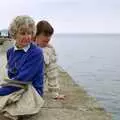 Grandmother and Mother look out to sea, Plymouth and The Chapel, Hoo Meavy, Devon - 25th July 1991