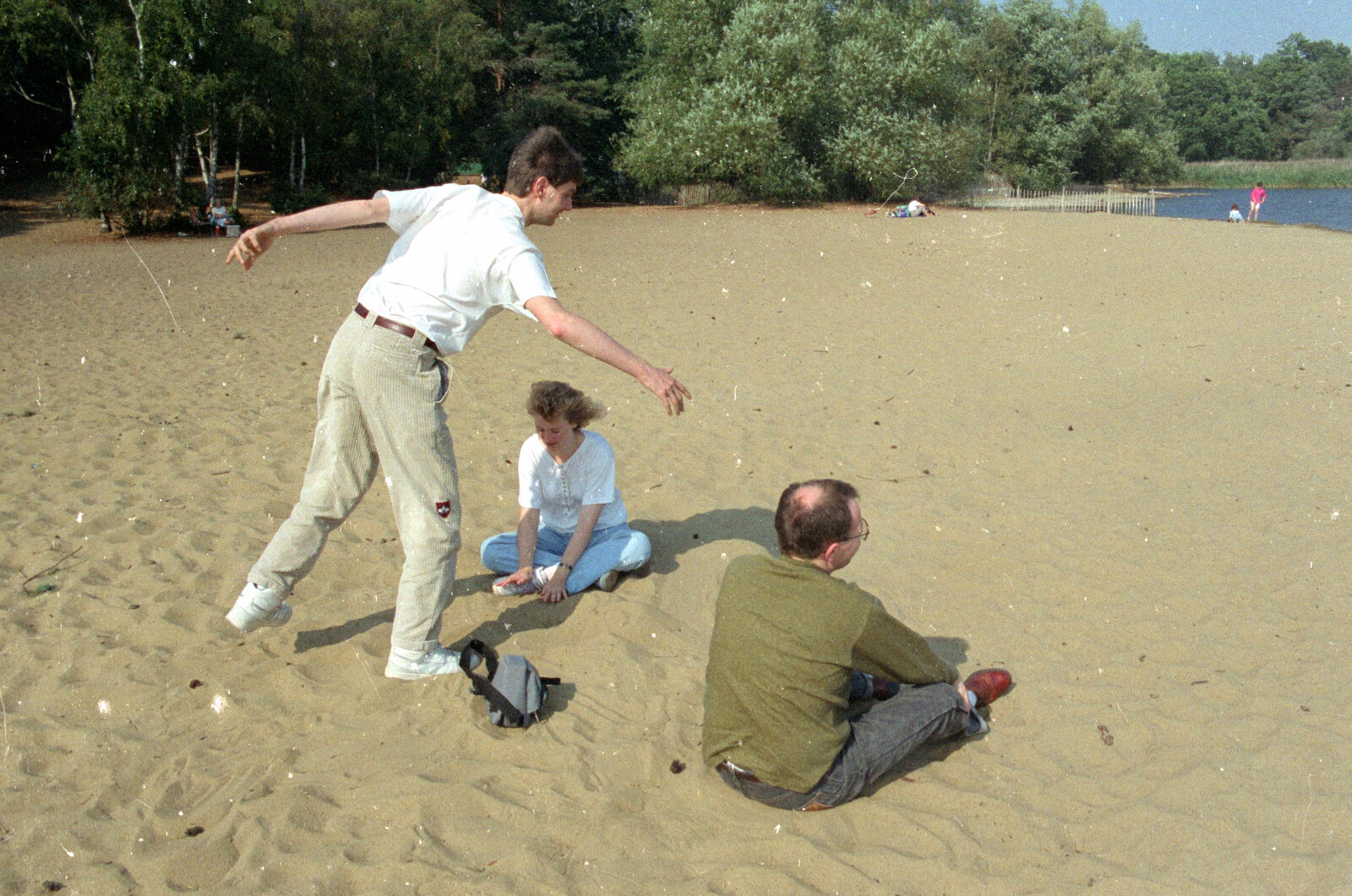 Sean messes about on a 'beach' from Printec at Thwaite Buck's Head, and a Trip to Farnborough, Suffolk and Hampshire - 19th August 1991