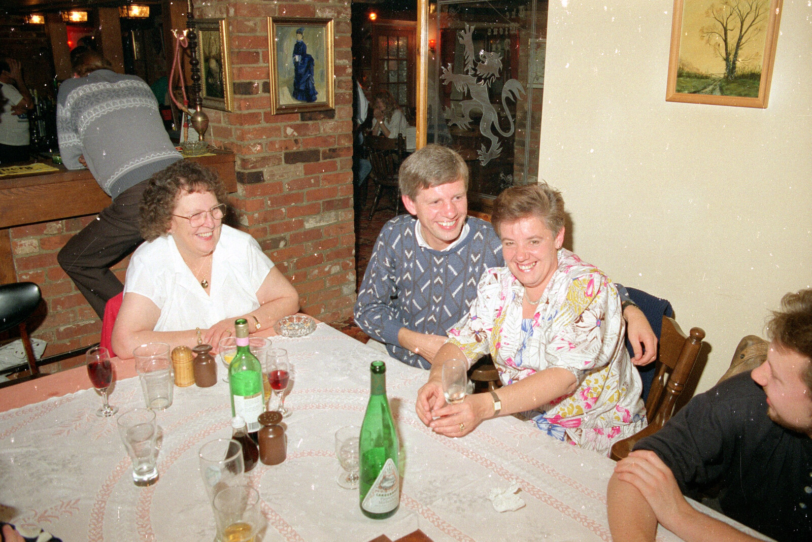 Beryl, Steve-O and Crispy from Printec at Thwaite Buck's Head, and a Trip to Farnborough, Suffolk and Hampshire - 19th August 1991