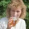 Maria slurps on a pint, Printec at Thwaite Buck's Head, and a Trip to Farnborough, Suffolk and Hampshire - 19th August 1991