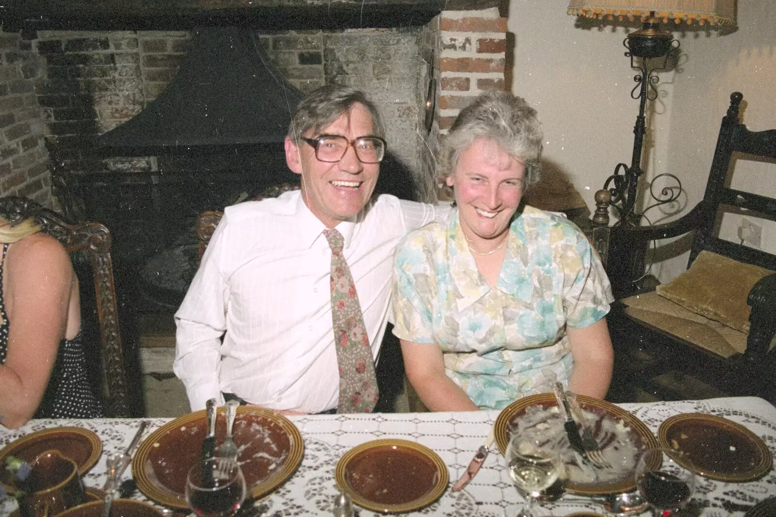 Derek and Linda, from Nosher's Dinner Party, Stuston, Suffolk - 14th September 1991