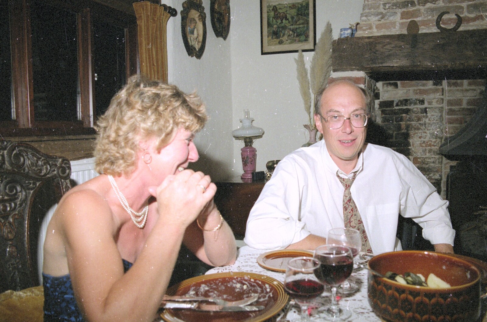 Brenda and John from Nosher's Dinner Party, Stuston, Suffolk - 14th September 1991