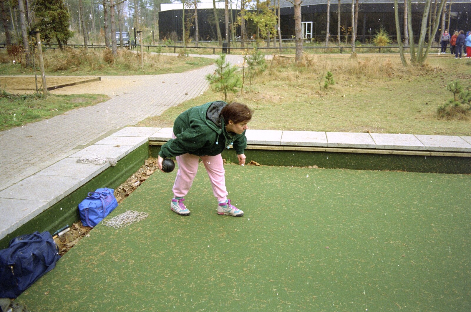 Crispy rolls up for a bit of bowling action from A Night Out at Pedro's, and a Trip to Centre Parcs, Norwich and Elvedon - 5th October 1991